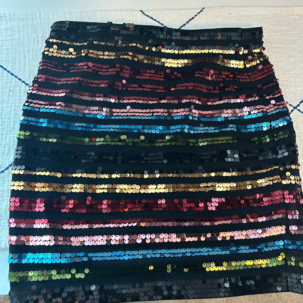 Express Multicolor Sequin Mini Skirt